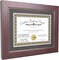 8.5x11-inch Matted Mahogany Diploma Frame with Printed Gold Relief with Self Standing Easel and Installed Wall Hangers